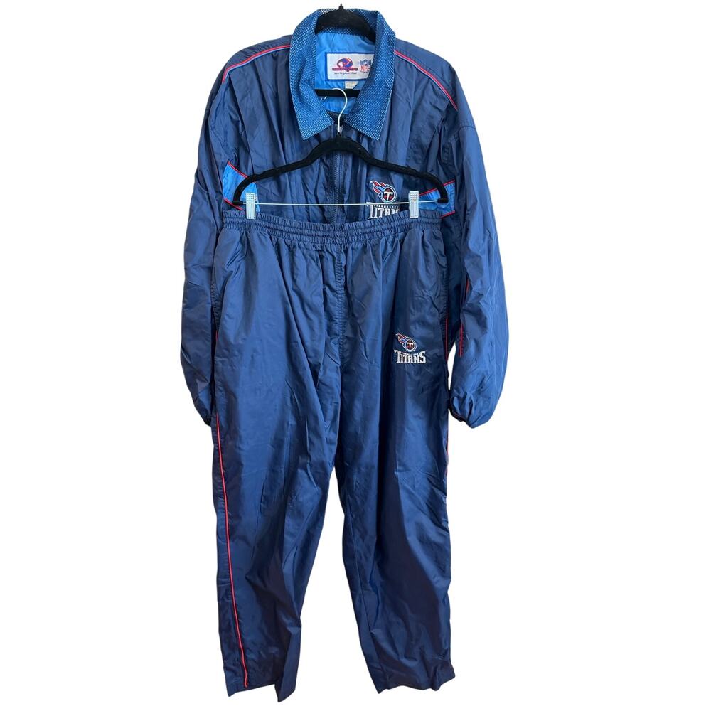 Y2K Vintage Tennessee Titans Tracksuit Matching Windbreaker Sz XXL Navy Blue